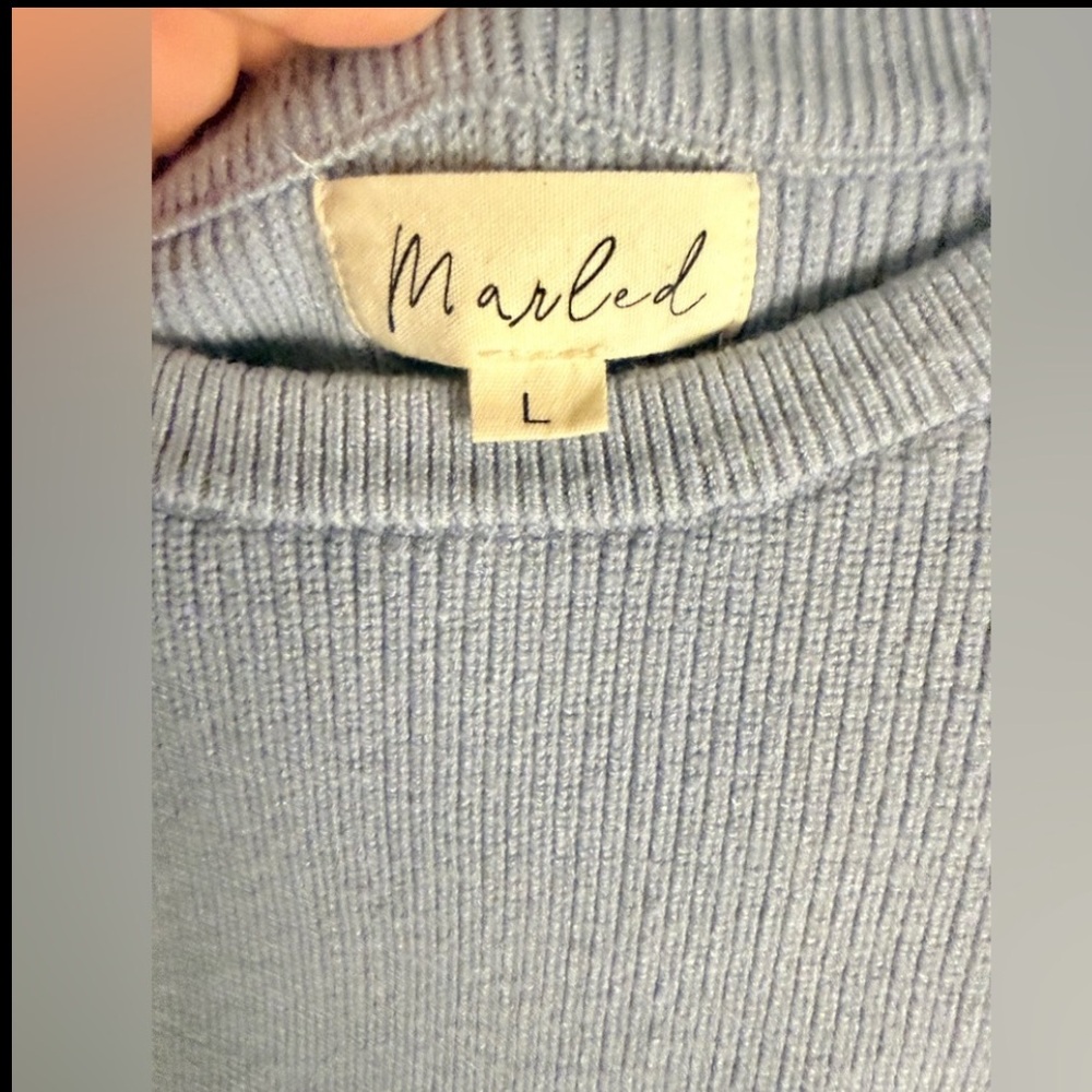 Marled Women's Sweater & Pant set in Light Blue - Picture 5 of 5